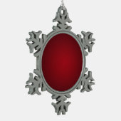 Korrelige rood-zwarte vignette tin sneeuwvlok ornament (Links)