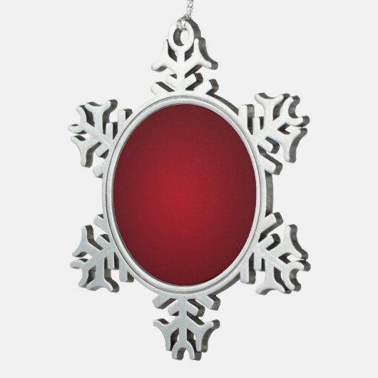 Korrelige rood-zwarte vignette tin sneeuwvlok ornament (Rechts)
