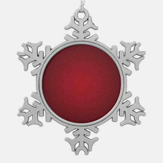 Korrelige rood-zwarte vignette tin sneeuwvlok ornament (Voorkant)