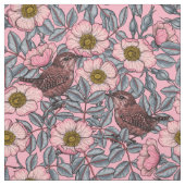 Korrels in de rozen stof (Swatch)