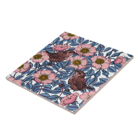 Korrels in de rozen tegeltje (Zijkant)