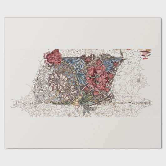 KORREPAPIER : WILLIAM MORRISE : HONEYSUCKLE CADEAUPAPIER (Vlak)