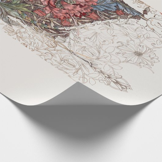 KORREPAPIER : WILLIAM MORRISE : HONEYSUCKLE CADEAUPAPIER (Hoek)