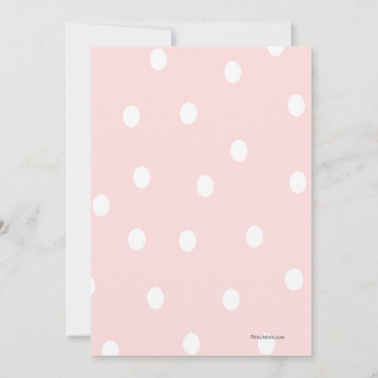 Korset en Polka Dot Bridal Shower Uitnodiging (Achterkant)