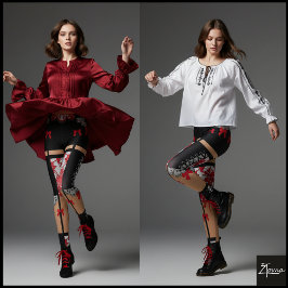 Korset Lint Boog Herhalend Blok Patroon Leggings
