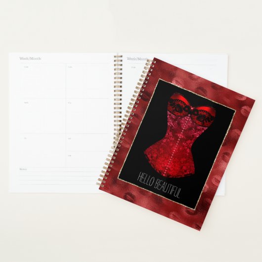 korset met rode lippen planner (Display)
