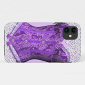 Korset Paars Mauve Witte Kant Damast Bloem Case-Mate iPhone Case (Achterkant (horizontaal))