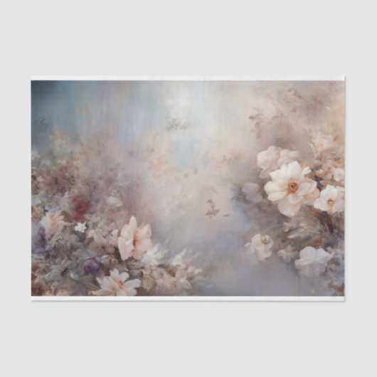 Korstig, Zachte Mooie Elegante Bloemendecoupage Tissuepapier (Voorkant)