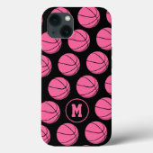 korstroze basketballen, monogrammen Case-Mate iPhone case (Achterkant)