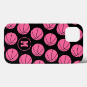korstroze basketballen, monogrammen Case-Mate iPhone case (Achterkant (horizontaal))