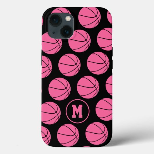 korstroze basketballen, monogrammen Case-Mate iPhone case (Achterkant)