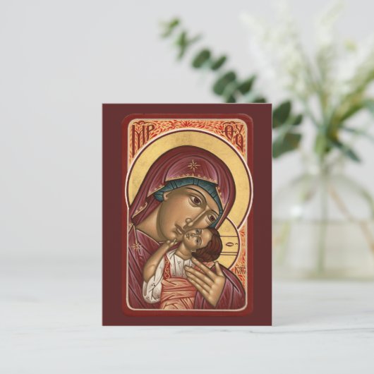 Korsun Moeder van God Prayer Card Briefkaart (Staand voorkant)