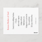 Korsun Moeder van God Prayer Card Briefkaart (Achterkant)