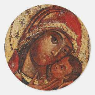 Korsunskaja: icon of the Mother of God of Cherson Ronde Sticker