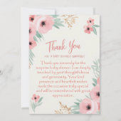 Kort bedankbericht voor baby shower surprise kaart (Achterkant)