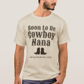 Kort Boots Cowboy Oma Baby Aankondiging T-shirt (Voorkant)