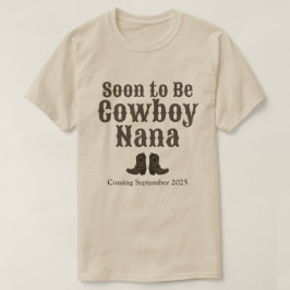 Kort Boots Cowboy Oma Baby Aankondiging T-shirt