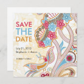 Kort de datum van de terugkeer Floral op Save The Date (Voorkant / Achterkant)