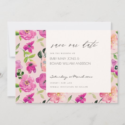 Kort de Helderroze Waterverf in werking om de datu Kaart (Voorkant)