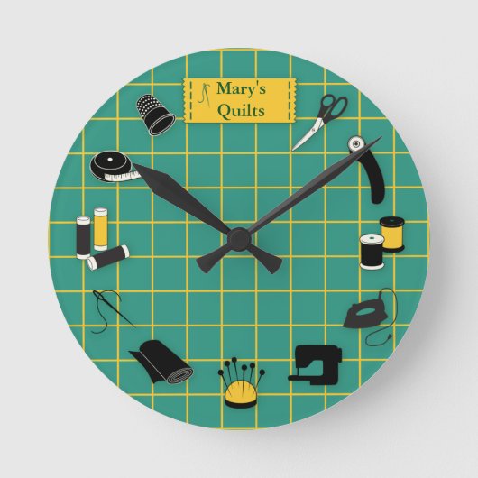 Kort de Tijd aan Pas het Etiket aan Ronde Klok (Voorkant)