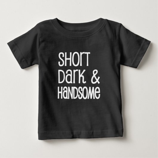 Kort Donker en Knap Grappig Baby Boy shirt (Voorkant)