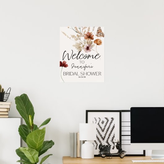  Kort Floral Elegant Blooms Vrijgezellenfeest Poster (Thuiskantoor)