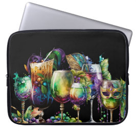 KORT GECOLOREERDE FESTIVE MARDI GRAS DRANKEN LAPTOP SLEEVE