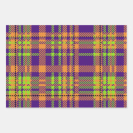 KORT GECOLOREERDE HALLOWEEN PLAID PATTERS INPAKPAPIER VEL