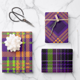 KORT GECOLOREERDE HALLOWEEN PLAID PATTERS INPAKPAPIER VEL