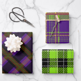 KORT GECOLOREERDE HALLOWEEN PLAID PATTERS INPAKPAPIER VEL