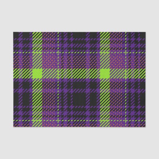 KORT GECOLOREERDE HALLOWEEN PLAID PATTERS TISSUEPAPIER (Voorkant)