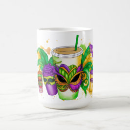 KORT GECOLOREERDE MARDI GRAS DRANKEN KOFFIEMOK