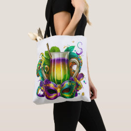 KORT GECOLOREERDE MARDI GRAS DRANKEN TOTE BAG