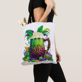KORT GECOLOREERDE MARDI GRAS DRANKEN TOTE BAG
