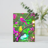 Kort gekleurd Briefkaart van Fantasy Birds (Staand voorkant)