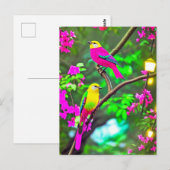 Kort gekleurd Briefkaart van Fantasy Birds (Voorkant / Achterkant)