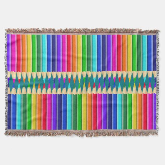 Kort gekleurd regenboogpotlood, Crayon Deken (Voorkant)