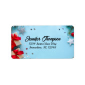 Kort kerstadreslabel etiket (Voorkant)