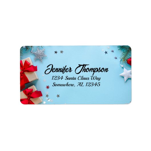 Kort kerstadreslabel etiket (Voorkant)