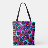 Kort kleurig Floral Patroon Tote Bag (Achterkant)