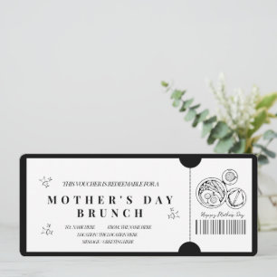 Kort Minimalistisch Moederdag Brunch Cadeaubon Kaart