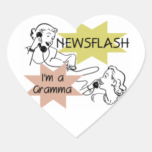 Kort nieuwsbericht ben ik T-shirts een Gramma en Hart Sticker