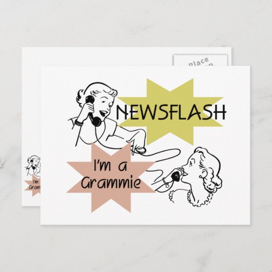 Kort nieuwsbericht ben ik T-shirts een Grammie en Briefkaart (Voorkant / Achterkant)