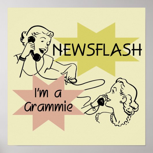 Kort nieuwsbericht ben ik T-shirts een Grammie en  Poster (Voorkant)