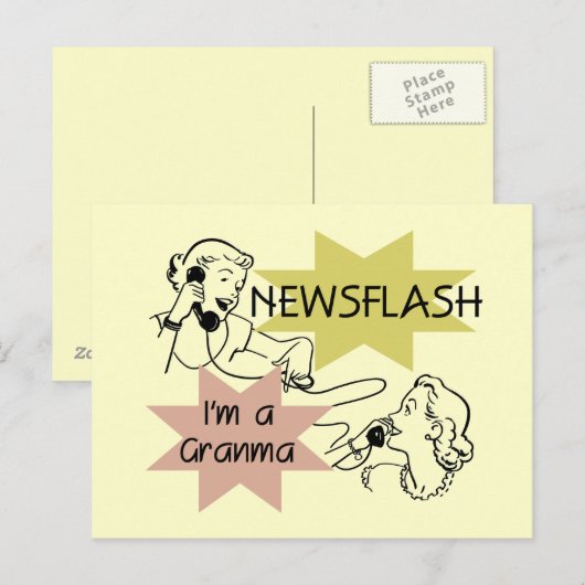 Kort nieuwsbericht ben ik T-shirts een Granma en Briefkaart (Voorkant / Achterkant)