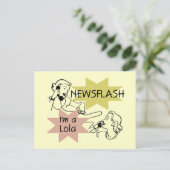 Kort nieuwsbericht ben ik T-shirts een Lola en Briefkaart (Staand voorkant)