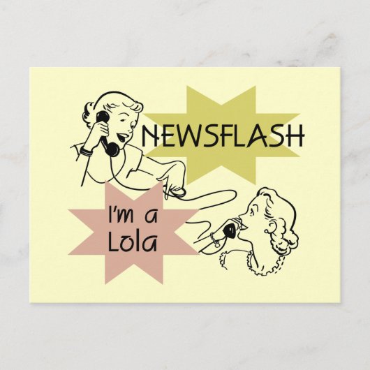 Kort nieuwsbericht ben ik T-shirts een Lola en Briefkaart (Voorkant)