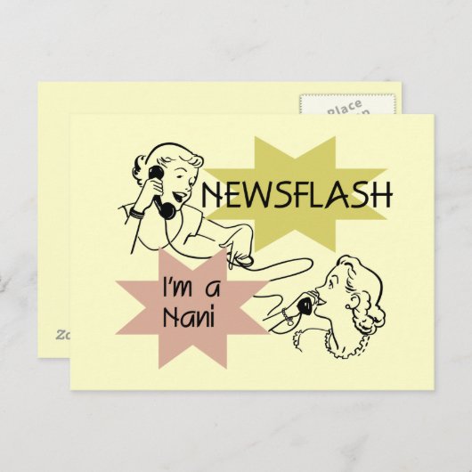Kort nieuwsbericht ben ik t-shirts een Nani en Briefkaart (Voorkant / Achterkant)