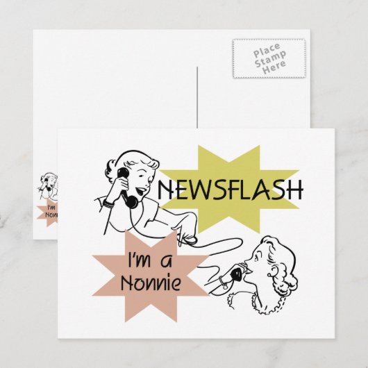 Kort nieuwsbericht ben ik T-shirts een Nonnie en Briefkaart (Voorkant / Achterkant)
