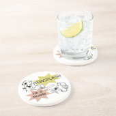 Kort nieuwsbericht ben ik T-shirts een Nonnie en Zandsteen Onderzetter (Zijkant)